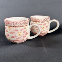 Temp-tations By Tara Old World Red Cranberry 12 Oz Coffee Tea Mugs Cups - £10.06 GBP