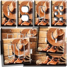 Cowboy Boots Hat And Rope Light Switch Outlet Wall Plates Western Art Room Decor - $11.99+