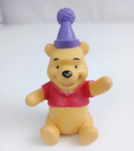 Vintage Disney Winnie The Pooh Birthday Party Pooh Bear 3&quot; Collectible F... - £4.56 GBP