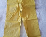 YELLOW LARGE INSULATED FELT SEVEN BUTTON WET RAIN SUIT PANTS OVERALLS BI... - $19.43