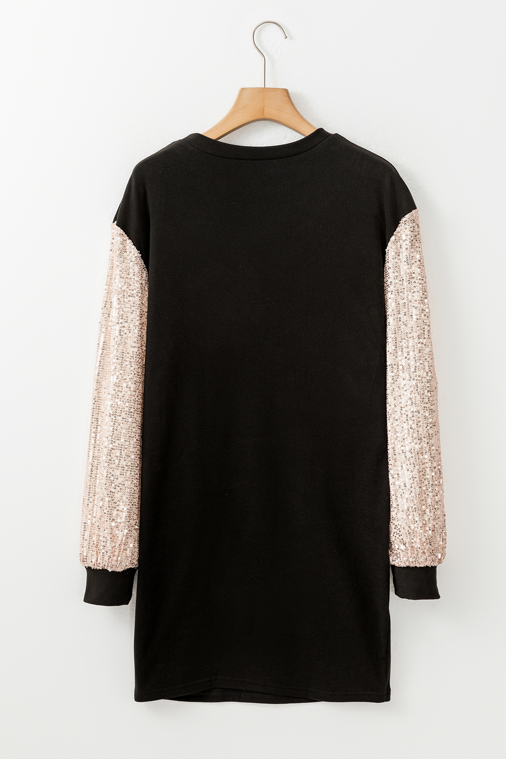 Black Sequin Puff Sleeve Shift Mini Dress Item image 4