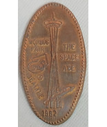 1962 Seattle Worlds Fair Elongated Penny The Space Age Copper Coin WAS-S... - $8.59