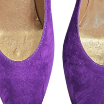 Stuart Weitzman Purple Suede Goldtone Stiletto Heel Pumps Size 7 1/2 M image 9