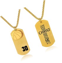 Basketball Player Number 30 Stainless Steel Cross Dog Tag I - £54.34 GBP