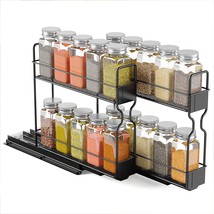 Pull Out Spice Rack Organizer With 20 Jars For Cabinet, Slide Out Season... - £59.08 GBP