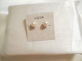Aqua Silver Tone 9mm Simulated Pearl Stud Earrings A727 - $11.51