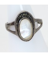 Sterling Silver Mother of Pearl Stone 925 MO Ring Size 6 3/4 - $22.53