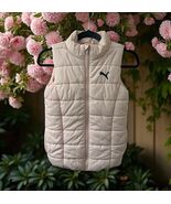 Puma-Girl&#39;s Light Pink Full Zip Quilted Puffer Vest Size M 10-12 - $271.16 MXN