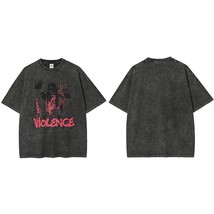2022 Men Washed T-Shirt Hip Hop Streetwear Retro Vintage Graffiti T Shirt Summer - £113.49 GBP