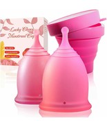 Feminine Menstrual Cups: Set of 2 with Collapsible Silicone Foldable Ste... - $16.82