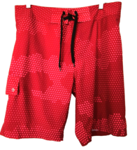 Xersion Board Shorts Men&#39;s Size 34 Unlined Red Polyester Spandex Stretch... - £11.96 GBP