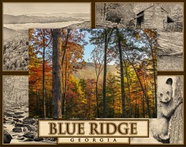 Blue Ridge Georgia with Bear and Cabin Laser Engraved Wood Picture Frame (8x10)  - $52.99