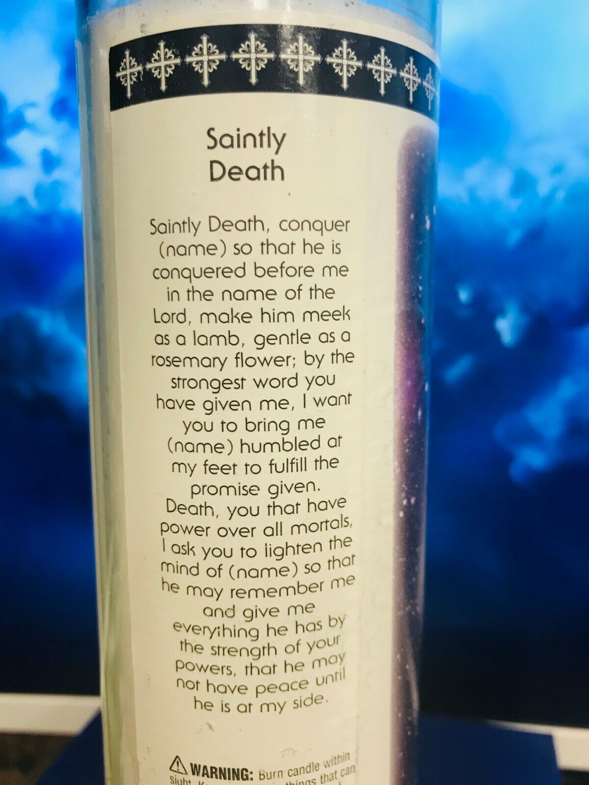 The Holy Death White Candle By Star Candle ~Saintly Death~ La Santisima ... - $7.16