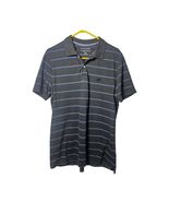 Banana Republic Men's Short Sleeve Polo Shirt Gray Blue Stripes Large - $14.99