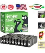 1080 Dog Waste Bags – Plant-Based, 9&quot; x 13&quot; for All Pet Sizes, Unscented - $38.60