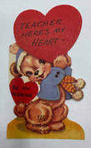 Valentines Day Vintage Greeting Card For Teacher Puppy Dog with Hearts CPC - $5.69