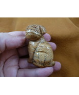 (Y-DOG-SH-721) Tan Jasper SHAR PEI Pug sharpei dog gemstone FIGURINE car... - €14,91 EUR