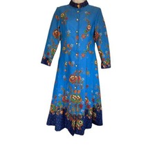 YaYee Bohemian Batik long sleeve floral Button Up Long Sleeve dress Size S - £35.49 GBP