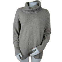 Nanette Lepore Cowl Neck Sweater Womens L Beige Wool Blend Tunic Long Sl... - $19.18