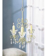  SHABBY  CHIC  ELEGANT  SCROLLWORK CANDLEHOLDER  CHANDELIER  (NEW) - £23.97 GBP