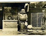 Kamakura Japan Curio Shop Real Photo Postcard Happy God Image in Front  - $29.78