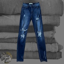 Eunina Dark Wash Bella Super High Rise Skinny Ankle Jeans Juniors Size 1 - £26.28 GBP