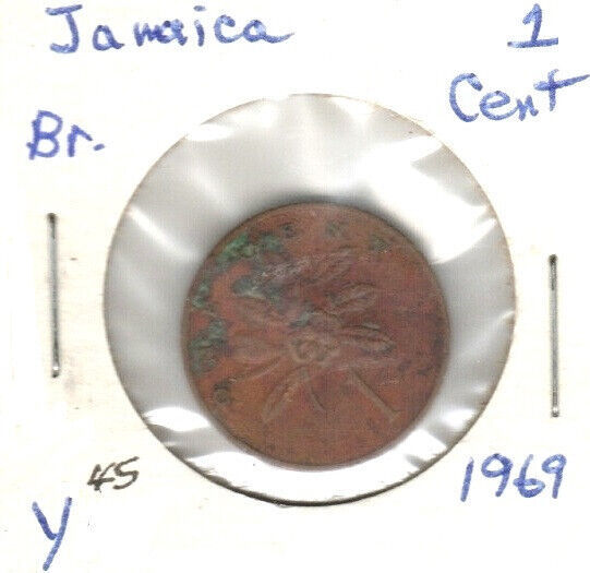 Jamaica 1 Cent, 1969, Bronze, KM45 - $1.00