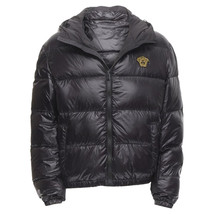 Versace Medusa Badge Goose Down Duvet Puffer Jacket Men Black Size 50 - £618.77 GBP