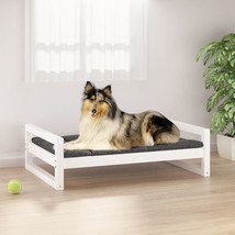 Dog Bed White 95.5x65.5x28 cm Solid Pine Wood - £44.67 GBP