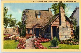 Garden View Oldest School House St Augustine Florida Postcard - £7.87 GBP