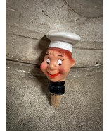 French Vintage Funny-Faced Chef Wine Bottle Stopper from Loire Valley - $883.69 MXN
