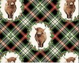 Cotton Highland Heart Highland Cow Plaid Christmas Fabric Print by Yard ... - $15.95