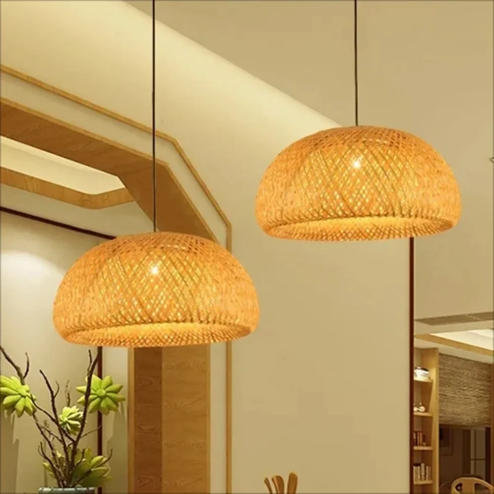 Chinese Bamboo Woven Farm Music Restaurant Chandelier Handcrafted Small ... - $34.75+