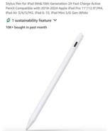 Stylus Pen for iPad 9th&amp;10th Generation-2X Fast Charge Active Pencil White - $468.13 MXN