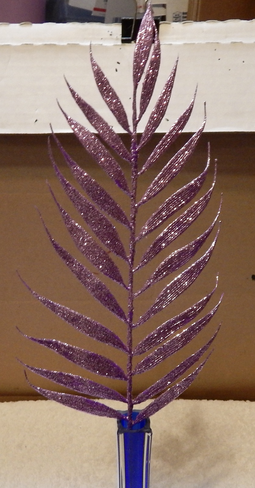 Picks Fake Flowers 16" Tall Celebrate It Decor Lavender Glitter Leaves 259T - $5.49