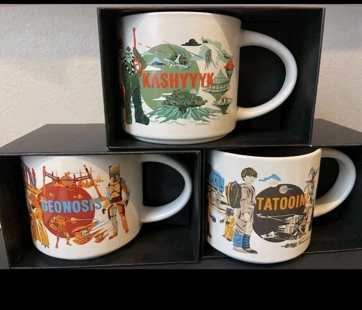 Disney Starbucks Star Wars Discovery Series Set Mugs Tatooine Geonosis K... - $129.00