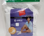 Hanes Womens&#39; 6 Pack Cushioned Ankle Socks, White Size 5-9 - £14.00 GBP