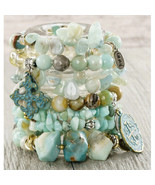 Premium Jewelry Amazonite Bracelets set of 6 by Julio Designs Handmade i... - £151.38 GBP