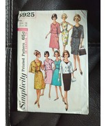 Simplicity 5925 Pattern Double Breasted V-Neck Jacket Sleeveless Dress S... - £10.65 GBP