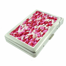 Heart Confetti Em1 100&#39;s Size Cigarette Case with Built in Lighter Metal Wallet - £17.37 GBP