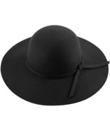 Women Lady Retro Wide Brim Large Floppy Panama Hat Belt Wool Fedora Hat ... - £45.49 GBP