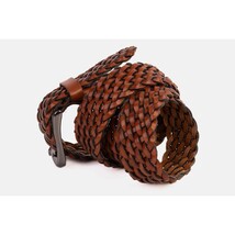 The Grand Woven Tan Color Leather Belt image 3