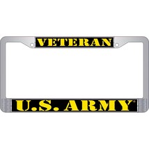 US Army Veteran Auto License Plate Chrome Frame &quot;Made in the USA&quot; - £12.68 GBP
