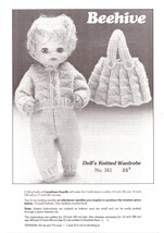 Beehive Doll's Knitted Wardrobe Leaflet No. 341 Clothing Vintage Circa 1970 - $4.99