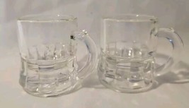 Vintage Federal Glass Set of 2 Miniature Clear Beer Mug Shot Glasses - $16.99