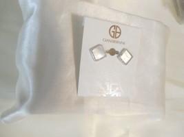 Giani Bernini 1/2&quot; Sterling Silver Paved Mother-of-Pearl Stud Earrings K718 $129 - £26.12 GBP