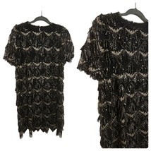 Zara Basic Women&#39;s Sequin Fringe Art Deco Cocktail Gatsby Party Dress SZ XS - £29.97 GBP