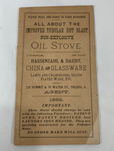 Vintage 1882 Hassenzahl &amp; Daudt Tubular Hot-Blast Oil Stove Sales Flyr P... - $21.78