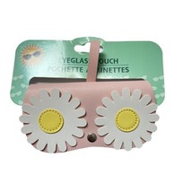 Daisy Eyeglass Sunglass Pouch Pink Vinyl White Flower Hanging Loop Snap ... - £7.63 GBP