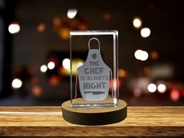 LED Base included | The Chef is Always Right 3D Engraved Crystal 3D Engraved - £31.23 GBP+